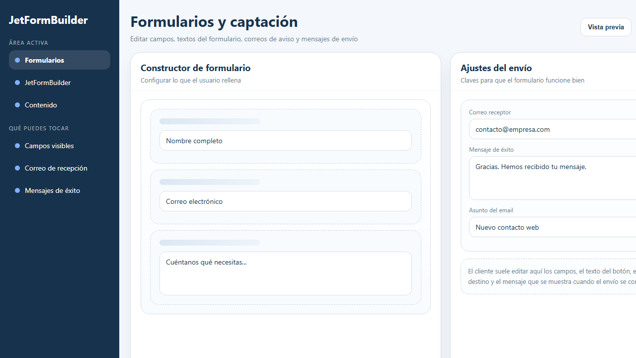 Formulario gen&eacute;rico en WordPress